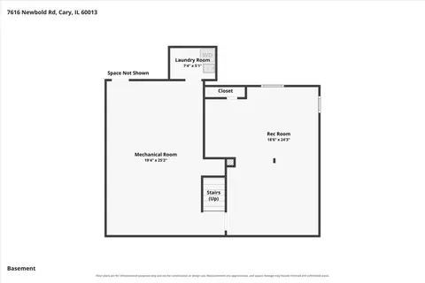 Floorplan - 7616 Newbold Rd, Cary, IL 60013 photo 3 of 4