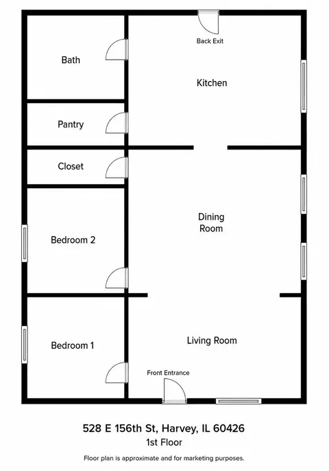 Floorplan - 528 E 156th St, Harvey, IL 60426 photo 1 of 3