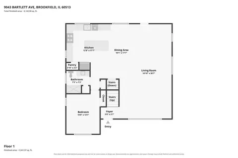 Floorplan - 9043 Bartlett Ave, Brookfield, IL 60513 photo 2 of 4