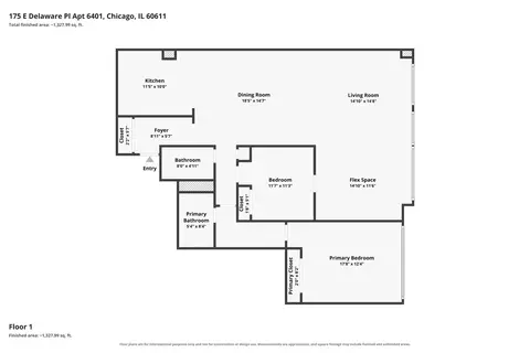 Floorplan - 175 E Delaware Pl #6401, Chicago, IL 60611 photo 1 of 1