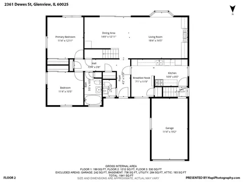 Floorplan - 2361 Dewes St, Glenview, IL 60025 photo 2 of 3