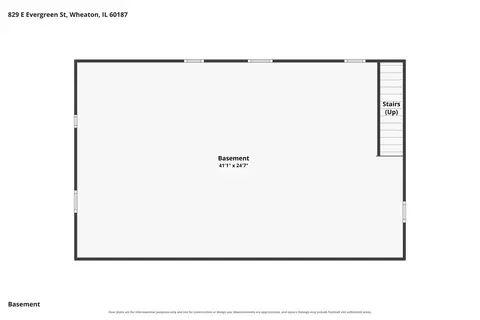 Floorplan - 829 Evergreen St, Wheaton, IL 60187 photo 3 of 4