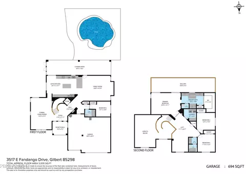 Floorplan - 3517 E Fandango Dr, Gilbert, AZ 85298 photo 3 of 3