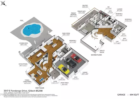 Floorplan - 3517 E Fandango Dr, Gilbert, AZ 85298 photo 1 of 3