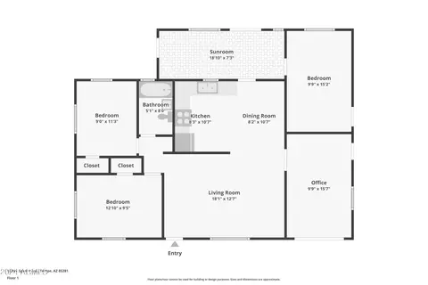 Floorplan - 1224 E Spence Ave, Tempe, AZ 85281 photo 1 of 1