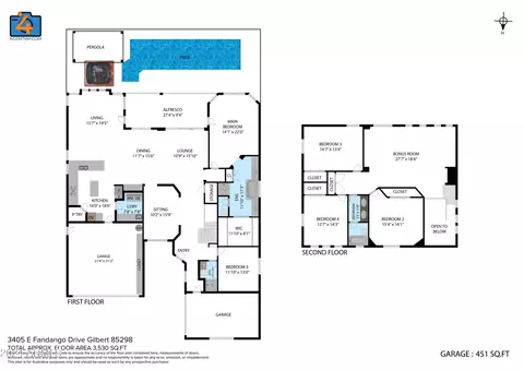 Floorplan - 3405 E Fandango Dr, Gilbert, AZ 85298 photo 2 of 2
