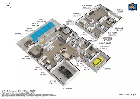 Floorplan - 3405 E Fandango Dr, Gilbert, AZ 85298 photo 1 of 2