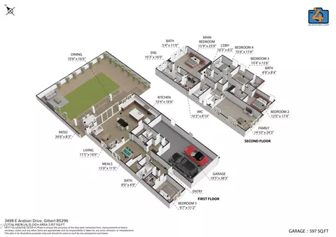 Floorplan - 3498 E Arabian Dr, Gilbert, AZ 85296 photo 2 of 2