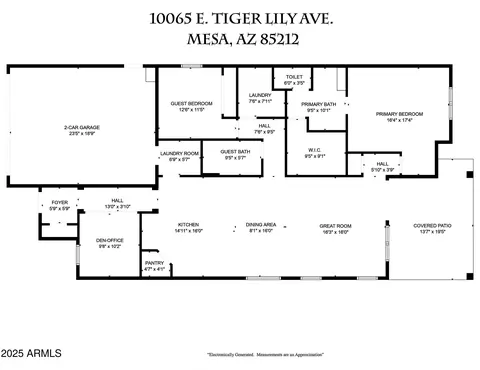 Floorplan - 10065 E Tiger Lily Ave, Mesa, AZ 85212 photo 2 of 2
