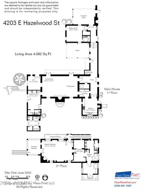 Floorplan - 4203 E Hazelwood St, Phoenix, AZ 85018 photo 2 of 7