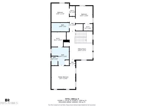Floorplan - 4156 E Jesse St, Gilbert, AZ 85295 photo 2 of 3