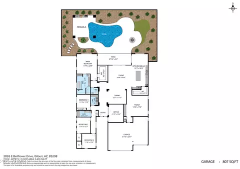 Floorplan - 2826 E Bellflower Dr, Gilbert, AZ 85298 photo 1 of 2