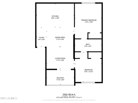 Floorplan - 5525 E Thomas Rd #K16, Phoenix, AZ 85018 photo 1 of 2