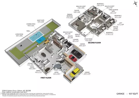 Floorplan - 2219 E Galileo Dr, Gilbert, AZ 85298 photo 2 of 3