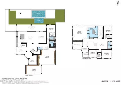 Floorplan - 2219 E Galileo Dr, Gilbert, AZ 85298 photo 1 of 3