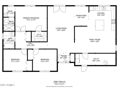 Floorplan - 2447 E Holmes Ave, Mesa, AZ 85204 photo 1 of 2