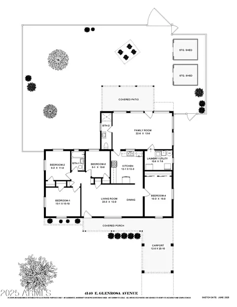 Floorplan - 4140 E Glenrosa Ave, Phoenix, AZ 85018 photo 1 of 2