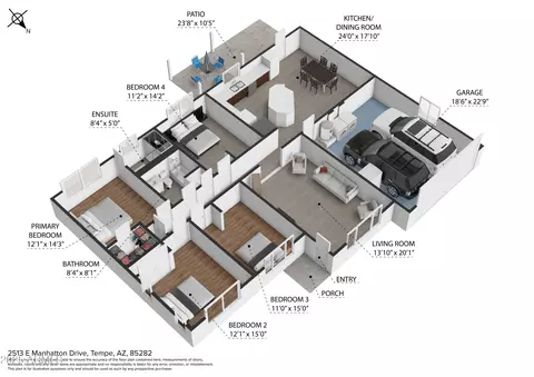 Floorplan - 2513 E Manhatton Dr, Tempe, AZ 85282 photo 3 of 4