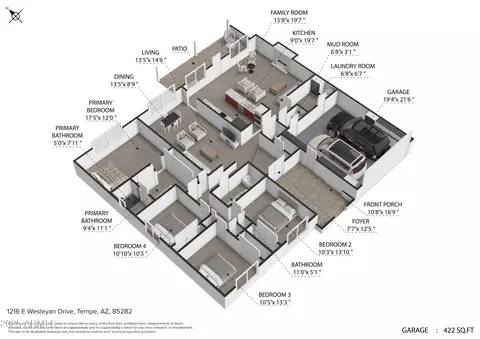 Floorplan - 1216 E Wesleyan Dr, Tempe, AZ 85282 photo 1 of 4