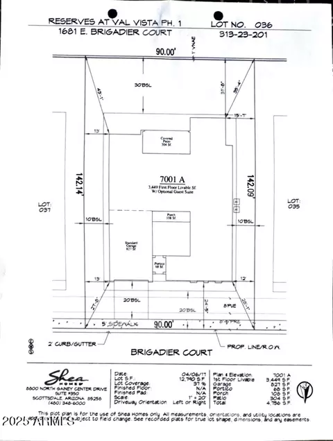 Floorplan - 1681 E Brigadier Ct, Gilbert, AZ 85298 photo 2 of 3