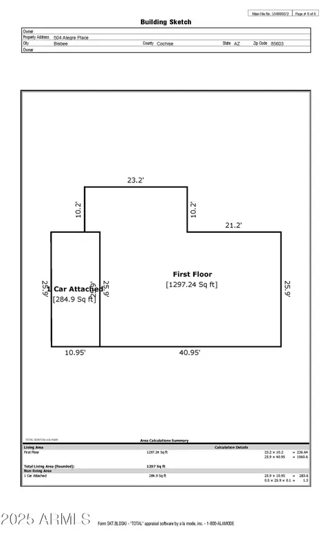 Floorplan - 504 Alegre Pl, Bisbee, AZ 85603 photo 1 of 1