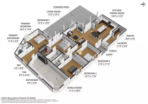 Floorplan - 4846 E Paiute St, Phoenix, AZ 85044 photo 1 of 4