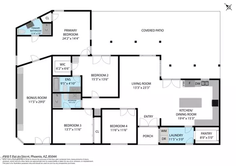 Floorplan - 4846 E Paiute St, Phoenix, AZ 85044 photo 3 of 4