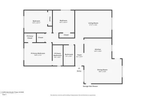 Floorplan - 1133 E Fairmont Dr, Tempe, AZ 85282 photo 1 of 3