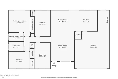 Floorplan - 1047 W Cornell Dr, Tempe, AZ 85283 photo 1 of 1