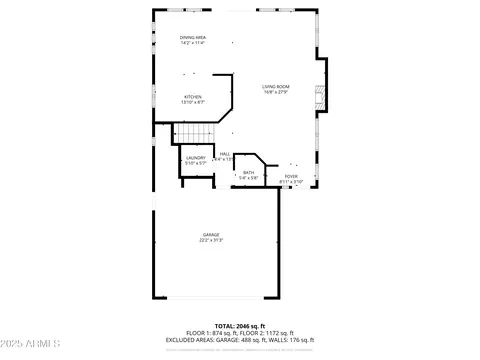Floorplan - 1224 E Julian Dr, Gilbert, AZ 85295 photo 2 of 3