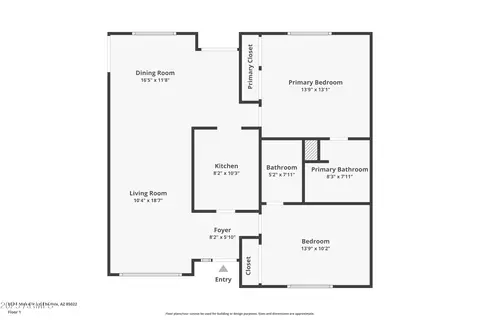 Floorplan - 807 E Michelle Dr, Phoenix, AZ 85022 photo 1 of 1
