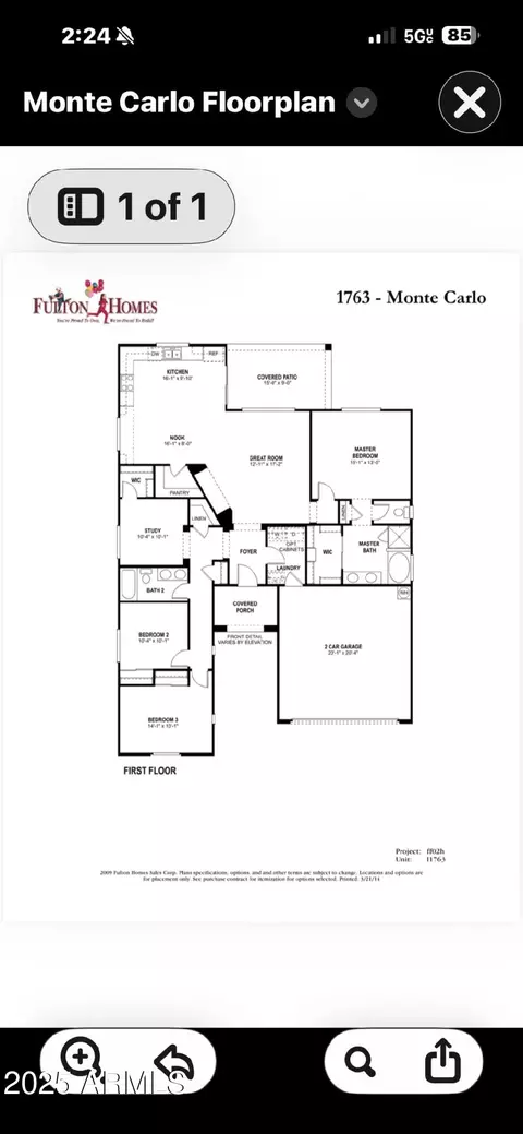 Floorplan - 2590 E Penedes Dr, Gilbert, AZ 85298 photo 1 of 1