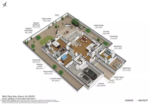 Floorplan - 984 E Rojo Way, Gilbert, AZ 85297 photo 1 of 2
