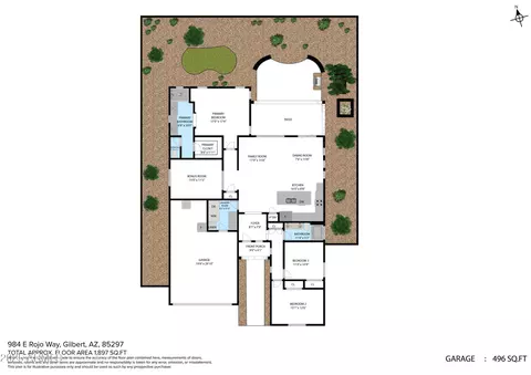 Floorplan - 984 E Rojo Way, Gilbert, AZ 85297 photo 2 of 2