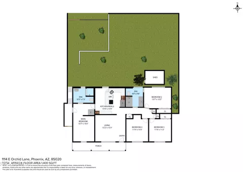 Floorplan - 1114 E Orchid Ln, Phoenix, AZ 85020 photo 1 of 2