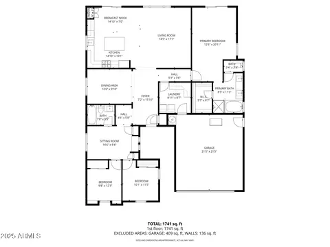 Floorplan - 1307 E Mia Ln, Gilbert, AZ 85298 photo 1 of 2