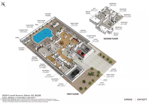 Floorplan - 3529 E Lowell Ave, Gilbert, AZ 85295 photo 3 of 4