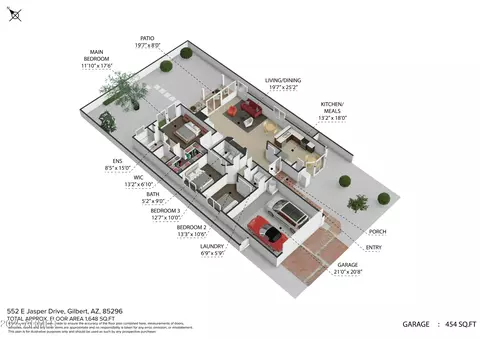 Floorplan - 552 E Jasper Dr, Gilbert, AZ 85296 photo 2 of 2