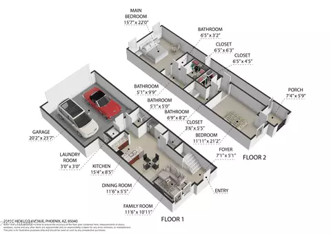 Floorplan - 2349 E Hidalgo Ave, Phoenix, AZ 85040 photo 1 of 2