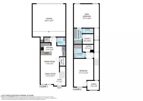 Floorplan - 2349 E Hidalgo Ave, Phoenix, AZ 85040 photo 2 of 2