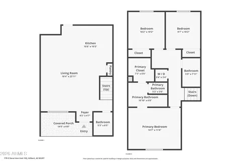 Floorplan - 779 E Doral Ave #102, Gilbert, AZ 85297 photo 1 of 3