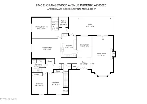 Floorplan - 2346 E Orangewood Ave, Phoenix, AZ 85020 photo 1 of 4