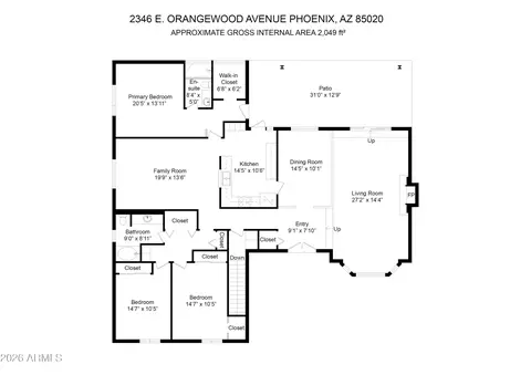 Floorplan - 2346 E Orangewood Ave, Phoenix, AZ 85020 photo 3 of 4