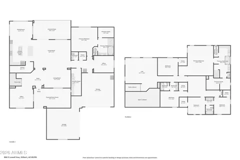 Floorplan - 866 E Lowell Ave, Gilbert, AZ 85295 photo 2 of 2