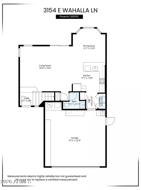 Floorplan - 3154 E Wahalla Ln, Phoenix, AZ 85050 photo 2 of 4