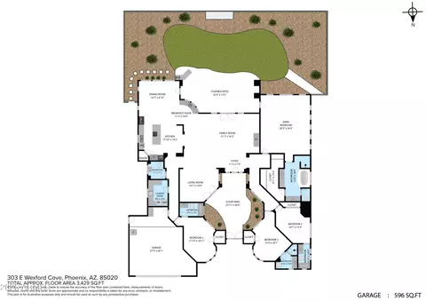 Floorplan - 303 E Wexford Cv, Phoenix, AZ 85020 photo 2 of 2