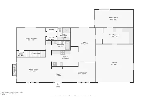 Floorplan - 2435 Evergreen St, Mesa, AZ 85213 photo 3 of 6