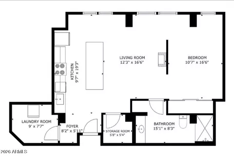 Floorplan - 535 W Thomas Rd #407, Phoenix, AZ 85013 photo 1 of 1