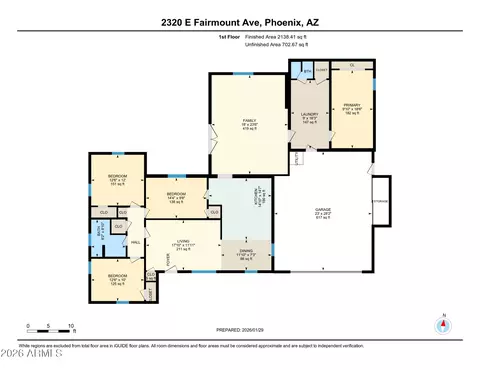 Floorplan - 2320 E Fairmount Ave, Phoenix, AZ 85016 photo 1 of 1