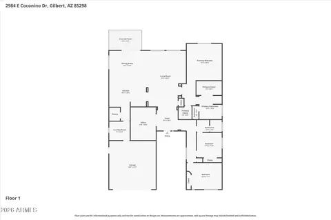 Floorplan - 2984 E Coconino Dr, Gilbert, AZ 85298 photo 1 of 1